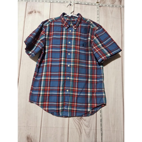 Ralph Lauren Other - Ralph Lauren Shirt Boys Large Blue Red Plaid‎ Short Sleeve Button Down Casual